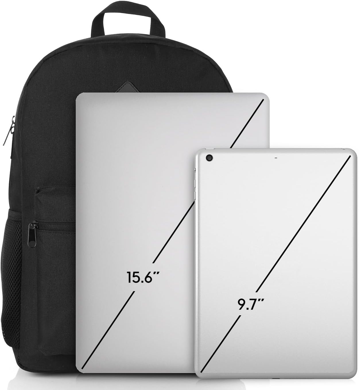 YAMTION Black Backpack for Women Men,Casual School Backpack Teen Boys and Girls 15.6 Inch Laptop Bookbag with USB Charger for College High School Travel Business