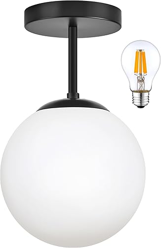 Miniatura 22 de KoKo&Yukina Lámpara de techo de 6 luces de mediados de siglo, moderna lámpara de techo semiempotrada, accesorio de lámpara de techo globo, lámpara 6