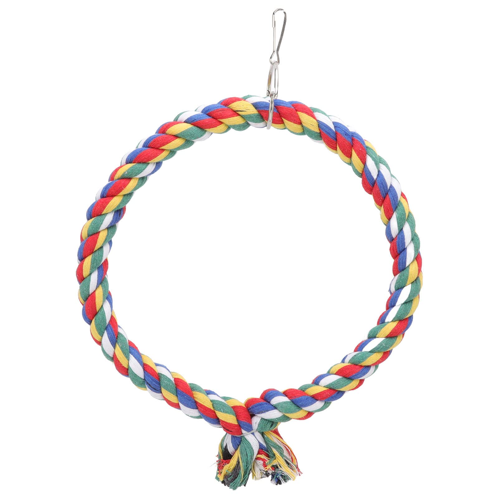 Balançoire pour Perroquet avec Anneau et Corde en Coton – Cercle d'escalade pour Oiseaux – Petites et Grandes Tailles Disponibles – Idéal pour Jouer en Intérieur et en Extérieur