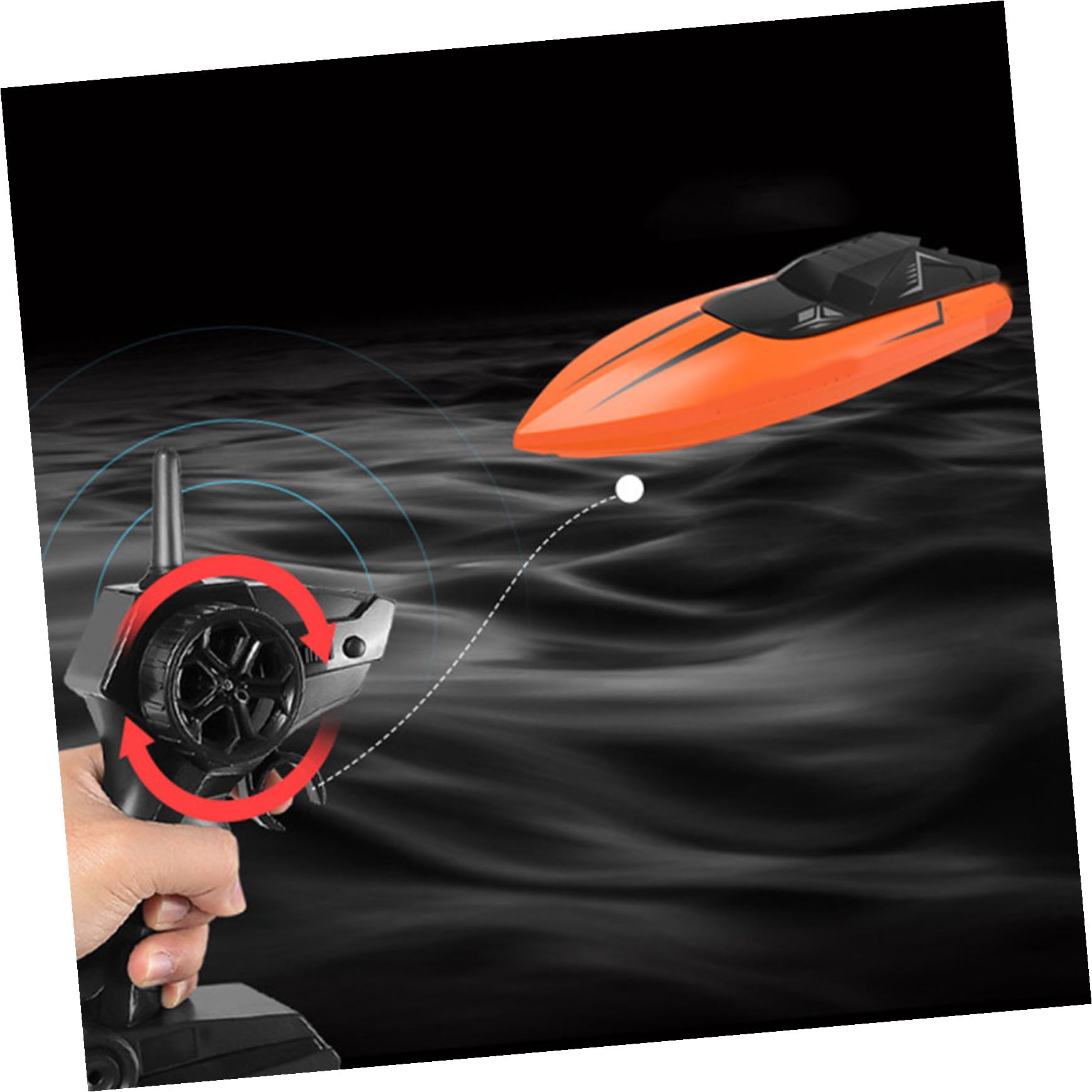 Toyvian 1set Motoscafo Elettrico Radiocomandato Per Design Aerodinamico Piscina e Laghi Colore Arancione