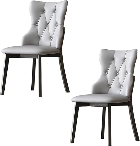 Miniatura 22 de JKGHK - Sillas de comedor, sillas de cocina tapizadas, silla de sala con respaldo y patas de madera, silla de sala de estar sin brazos para el Negro