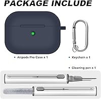 Vista 74 de Funda para AirPods Pro con kit de limpieza, funda de silicona suave para Apple AirPod Pro de 1ª/2ª generación, accesorios de funda AirPods Pro/Pro 2