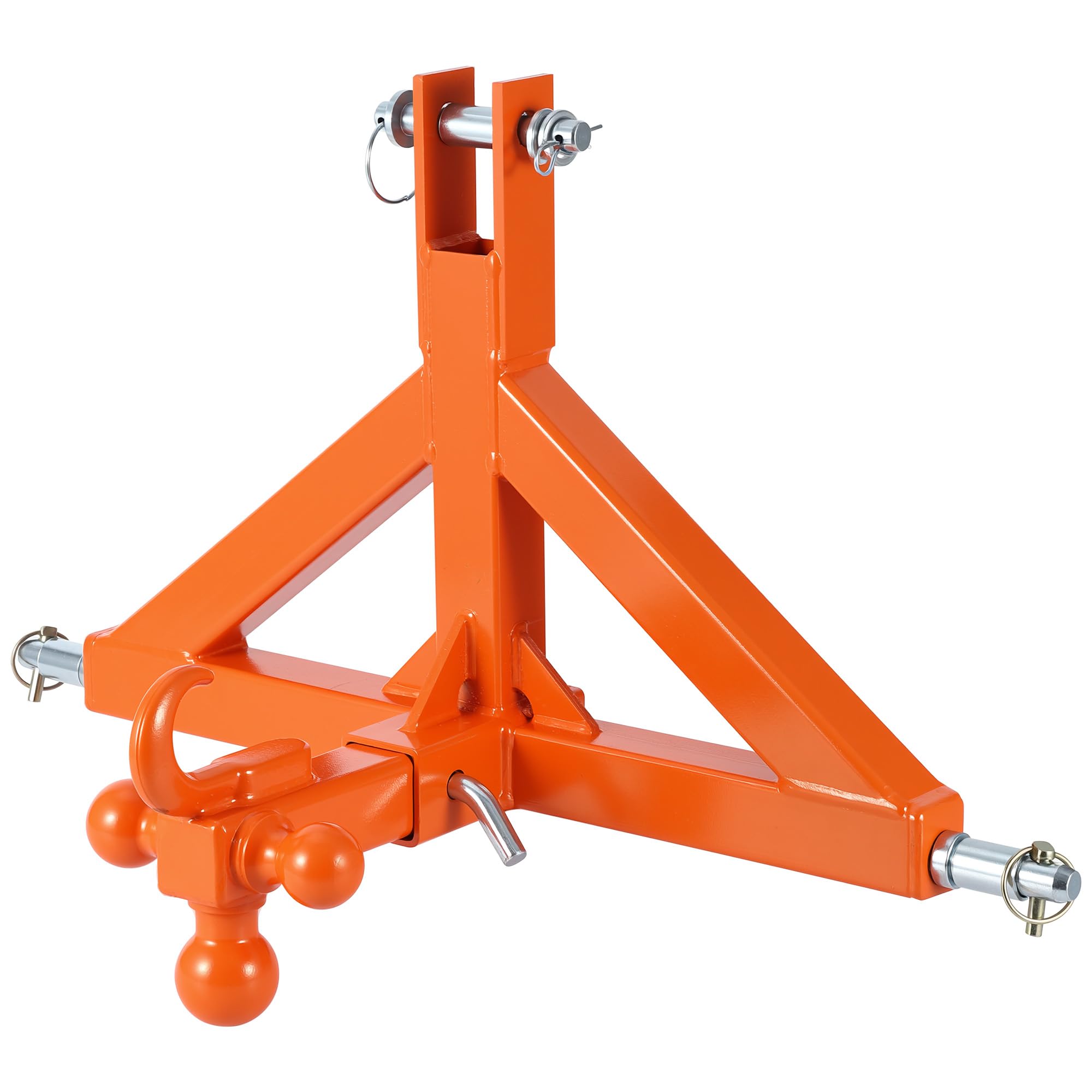 Robustesse et installation rapide – Attelage 3 points renforcé pour tracteur catégorie 1 & 2 – Adaptateur barre de remorquage avec récepteur 5,08 cm et crochet de traction – Capacité 4535 kg,
