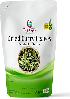 Dried Curry Leaves 0.7 Oz(19.84 Grams) | Aromatic Flavor of Whole Curry Leaves | Kari Patta | Tray Dried Fresh Cury Leaves | Curry Leaf | Gluten Free Natural Herbs | by Yogi’s Gift®