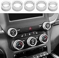 Vista 7 de Cubierta de perilla de radio de CA compatible con Dodge Ram 2019 2020 2021 aire acondicionado control de clima automático, interruptor