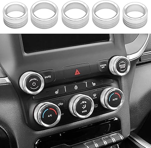 Miniatura 7 de Cubierta de perilla de radio de CA compatible con Dodge Ram 2019 2020 2021 aire acondicionado control de clima automático, interruptor