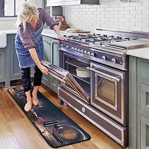 Ouxioaz Rugs And Mats Non Skid Washable Absorbent Microfiber Kitchen Mat For Floor Anti Fatigue, Set Of 2 Wine Kitchen Decor Stain Resistant 17 X47.2+17Inx30In #TOP3