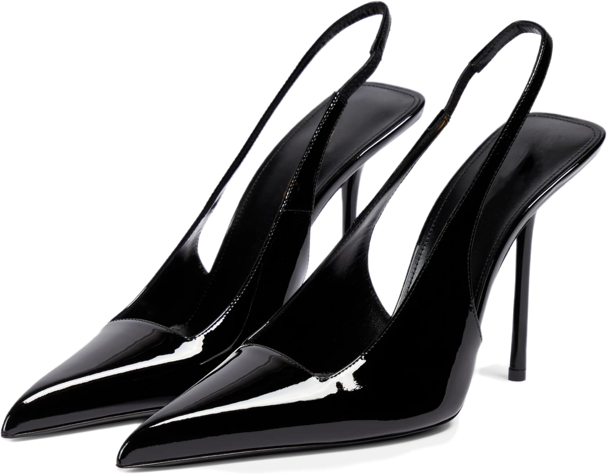 Slingback Heels for Women Pointed Toe Stiletto High Heels Stretch Slip on Backless Patent Leather Fashion Comfortable Dress Pumps Shoes