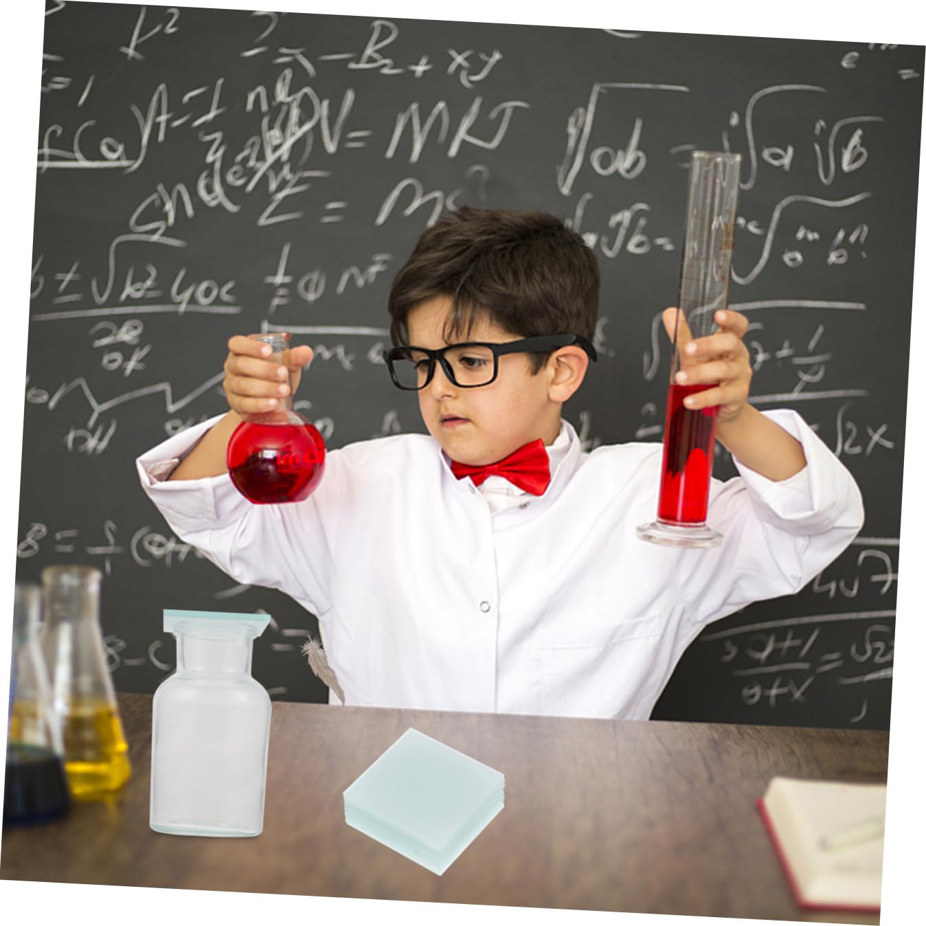 15 Stück Matte Glasplatten 60x60mm für Sammelflaschen Bruch und Stoßfest für Experimente im Schul Labor und Chemielabor