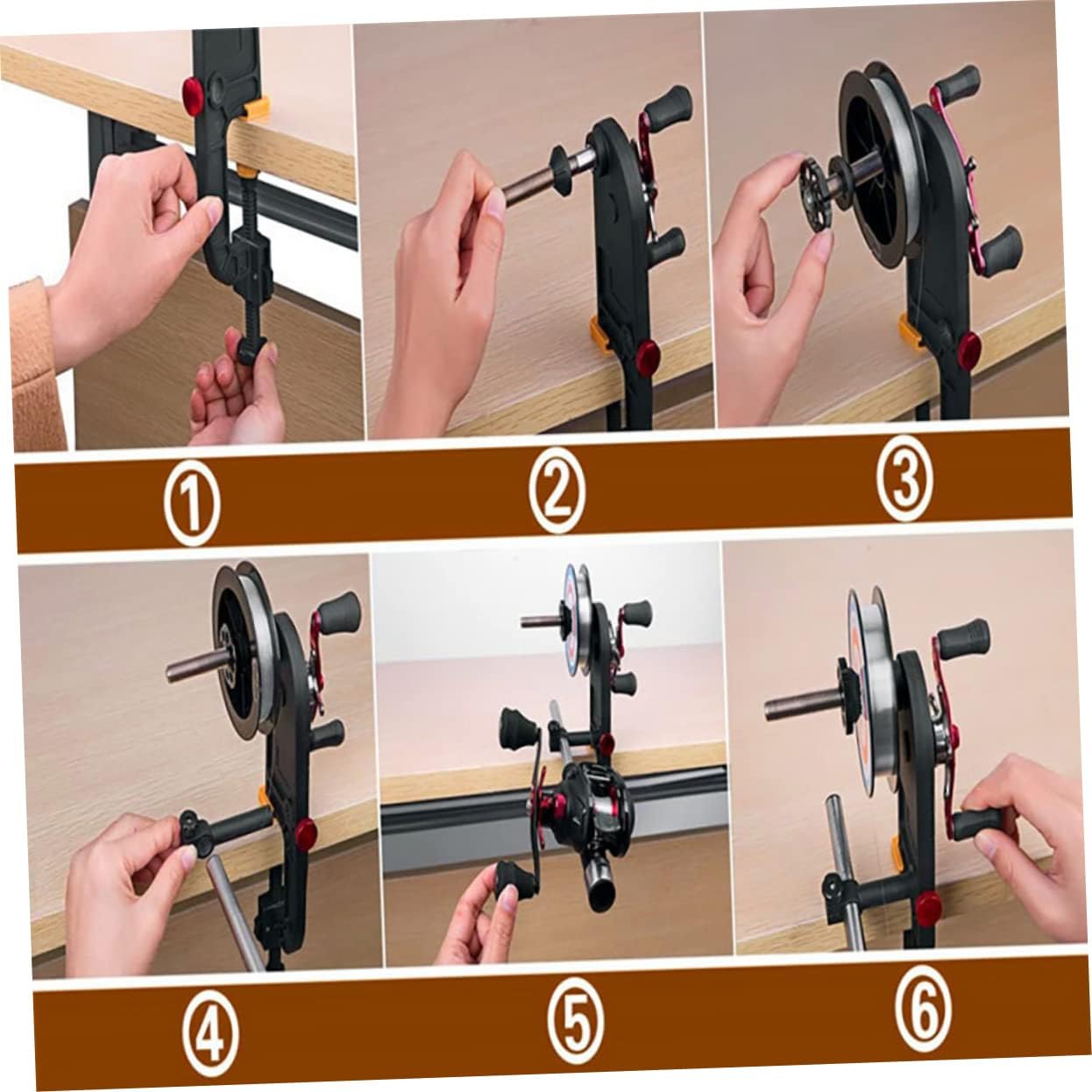 Happyyami Portable Fishing Line Winder System Adjustable Fishing Reel Spooling Tool for Winding and Construction for Convenient Use