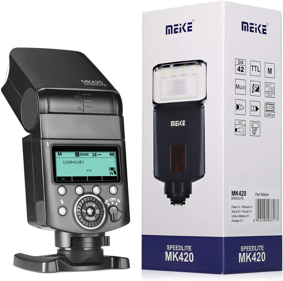 Black Friday Sale 2022 Meike MK420N TTL Li-ion Battery Camera Flash Speedlite with LCD Display Compatible with Nikon D850 D810 D3400 D3300 D3500 Z6 Z7 and Other DSLR Cameras + Lithium Battery +Diffuser+Battery Charger New Product Meike MK420N TTL Li-ion Battery Camera Flash Speedlite with LCD Display Compatible with Nikon D850 D810 D3400 D3300 D3500 Z6 Z7 and Other DSLR Cameras + Lithium Battery +Diffuser+Battery Charger