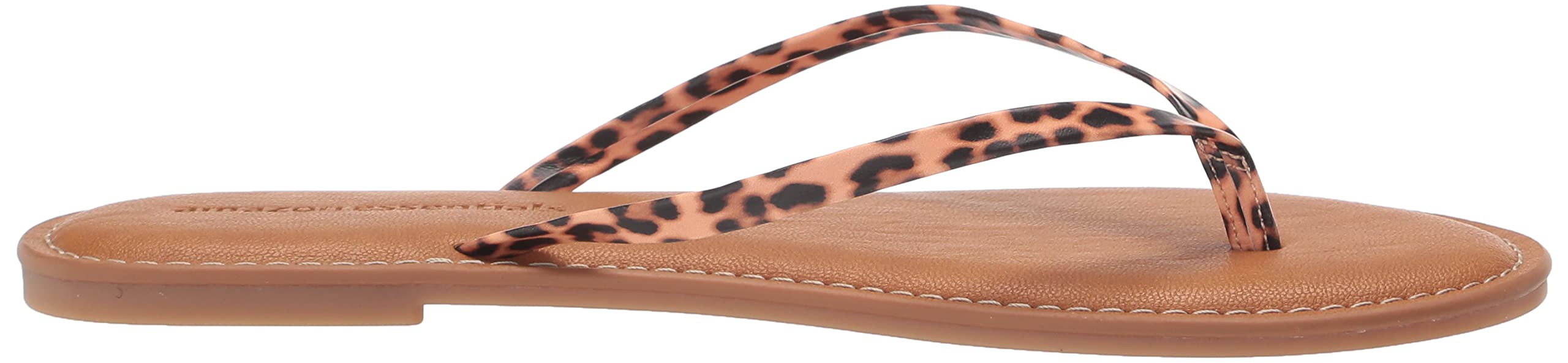 Amazon Essentials Women's Thong Sandal: 7.5 Light Brown Leopard