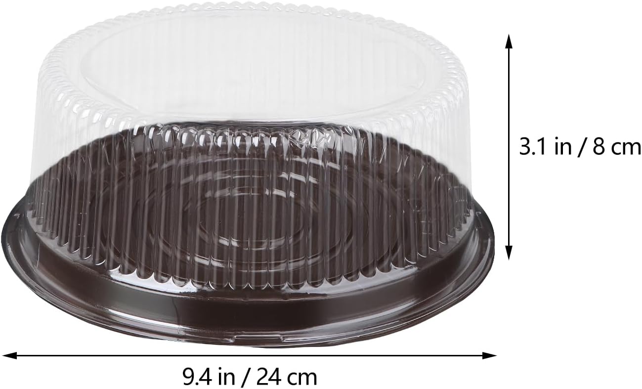 MAGICLULU Plastic Cake Boxes 9.44X9.44X3.54In 10 Pack Clear Dome Lid Containers for Cupcakes Muffins Pastries Party Food Storage