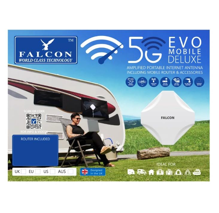 Falcon EVO Mobile Deluxe - Antenna Amplificata Portatile 5G + Accessori - No Router