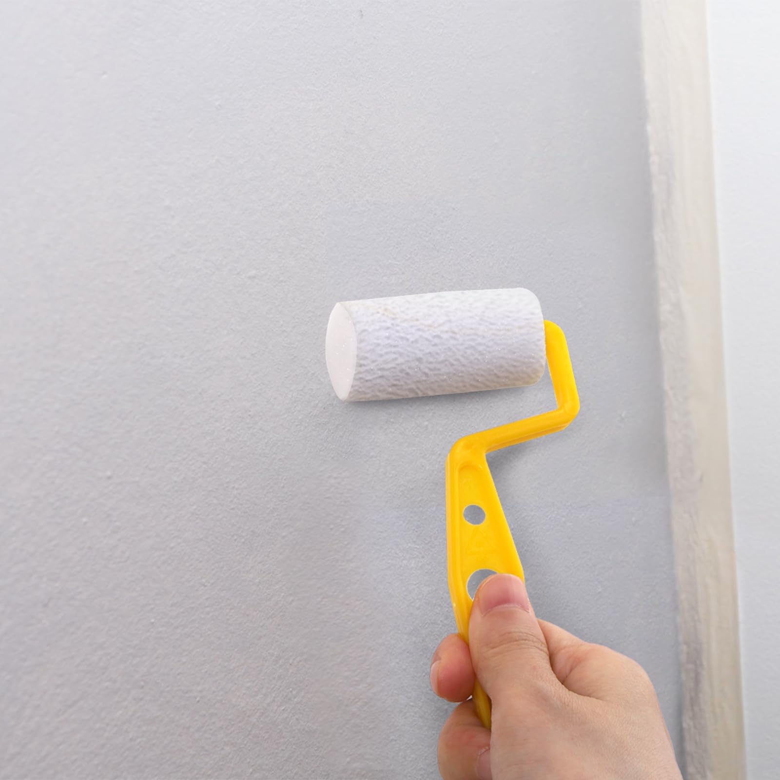 Hedume Juego de 7 herramientas de rodillo de pintura, 1 pincel, 2 rodillos, 3 esponjas, 1 forro de bandeja de pintura, kit de rodillo de pintura para profesionales o propietarios de viviendas para