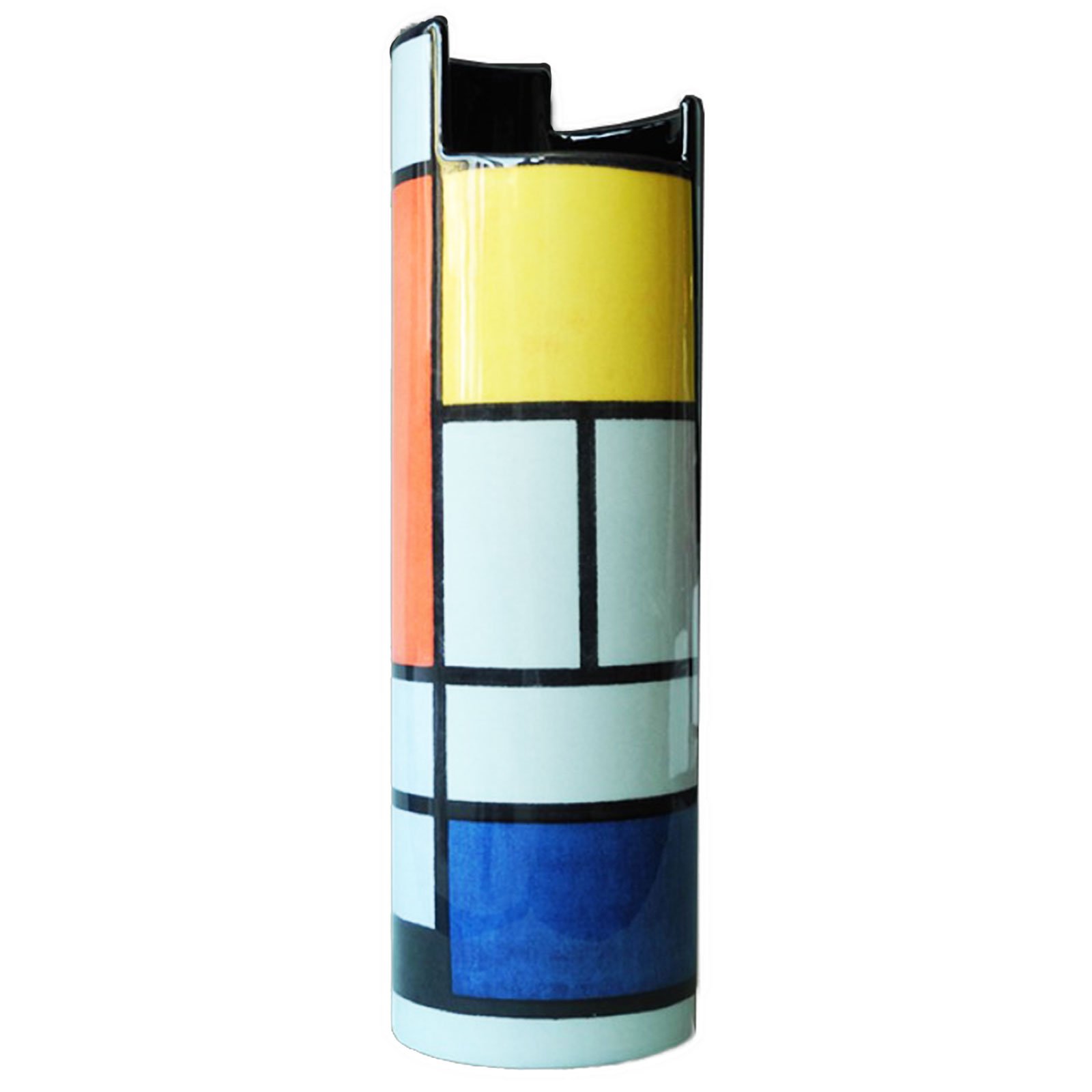 John Beswick Silhouette D'Art Mondrian Composition Vase with Large Red Plane