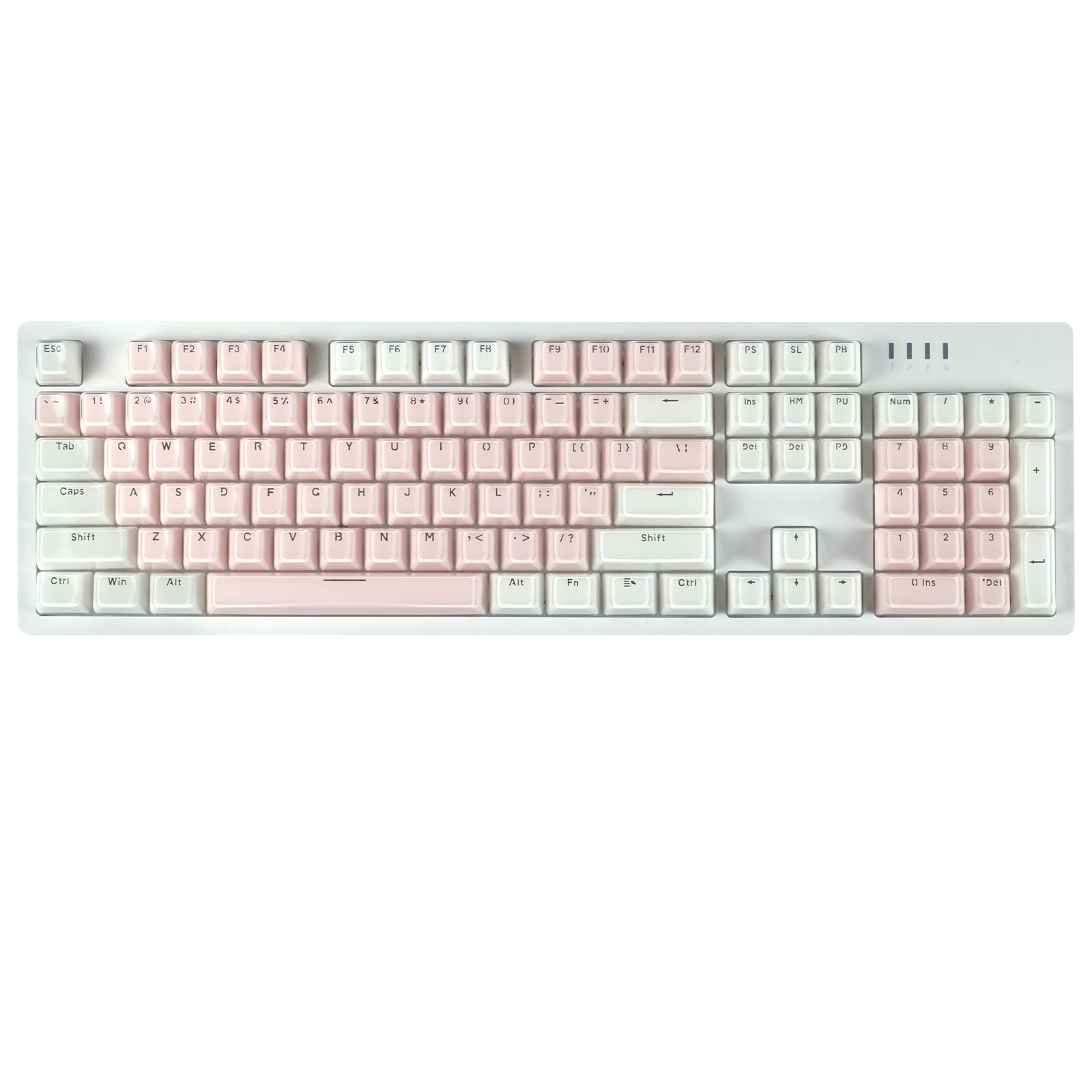 Crystal Keycaps,Ice Crystal Keycap,Cherry Profile RGB Backlit Keycaps Set for Mechanical Keyboards，Standard ANSI/ISO Layout(Pink-White)
