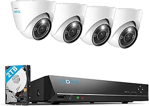 Reolink 12MP PoE Outdoor Surveillance Camera Set, 8-Channel NVR with 2TB HDD for 24/7 Recording and 4x Dome IP Cameras with Person/Vehicle Detection, 2-Way Audio, Spotlights, RLK8-1200D4-A asin的图片