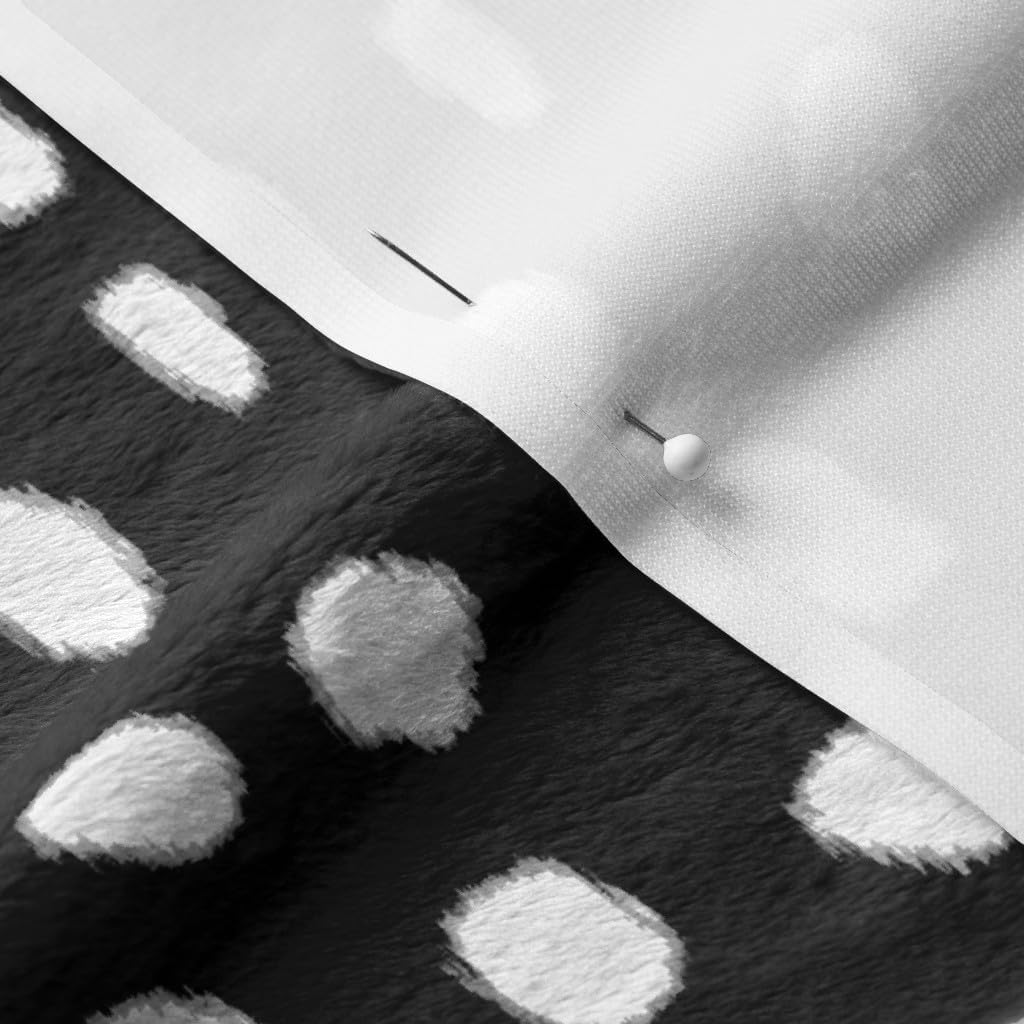 Spoonflower Fabric - Black White Dots Polka Scatter Printed on Minky Fabric by The Yard - Sewing Baby Blankets Quilt Backing Plush