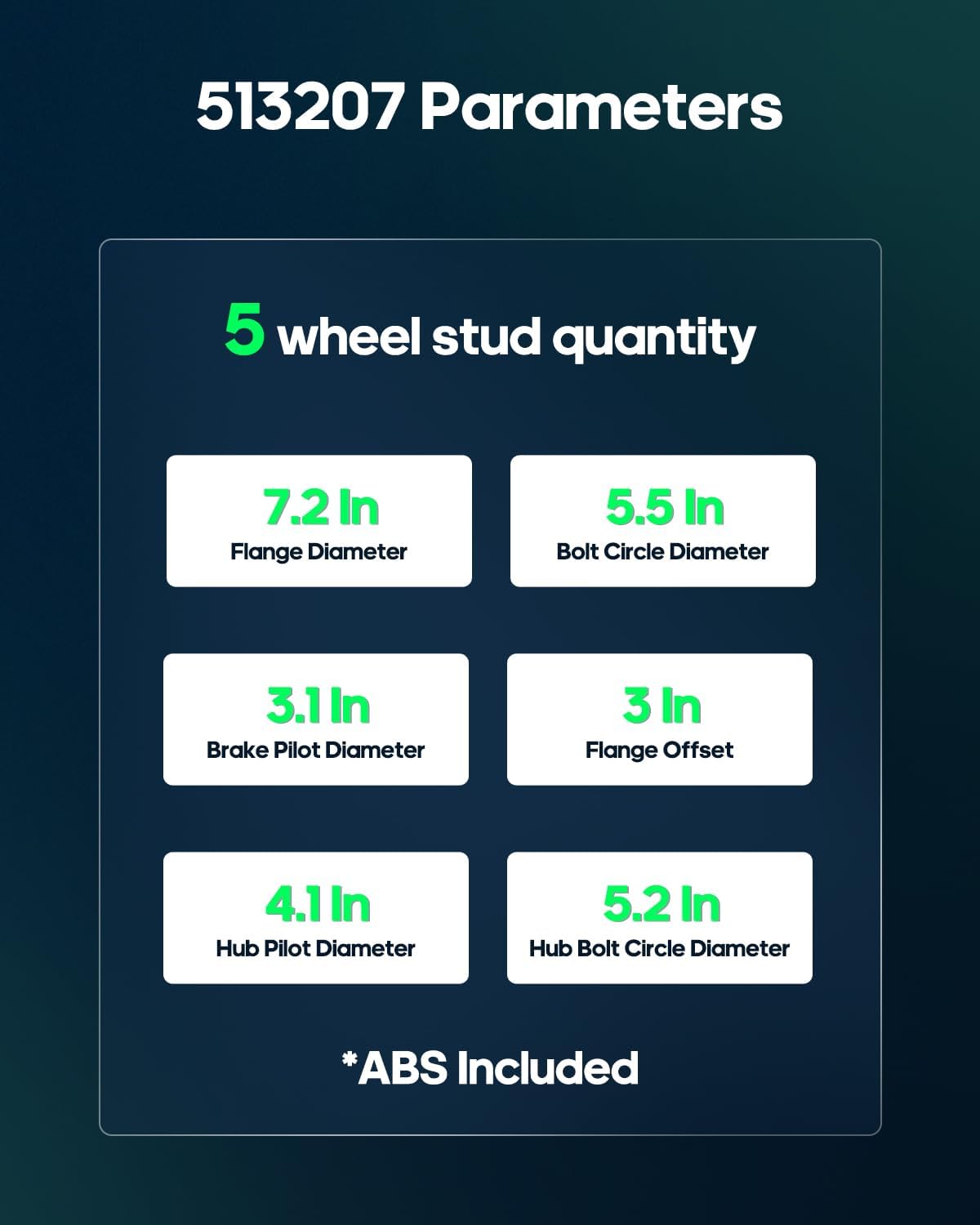 SCITOO Wheel Hub Wheel Bearing Assembly Front 513207 fit for Dodge for Durango 2004-2005 5 Lugs Wheel Hub Bearing Assemblies W/ABS 1pc Wheel Hub Bearings