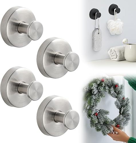 Miniatura 9 de Ganchos de Ventosa para Coronas de Puerta, 2025 Perchas de Corona Mejoradas para Puerta Delantera, Soporte de Corona de Ventosa para Halloween