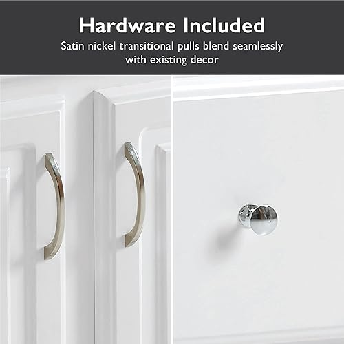 Vista 6 de Concord Mueble de baño de 1.82 m, listo para ensamblar, madera maciza, blanco – Design House, 541086