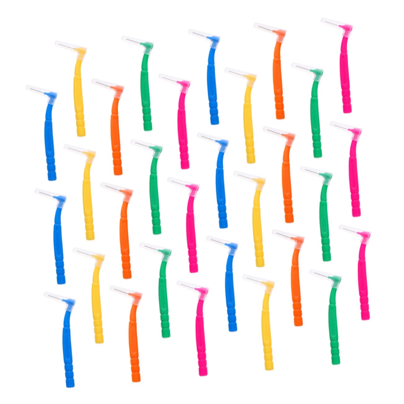 VICASKY 5 Set Spazzolino Interdentale Finisce Viaggio Portatile Sottile Facile Dente Orale Angolato Intercapedine Piccolo Multipack Adulti Compatto A Forma Di Lana Di Nylon 30 Pezzi*5
