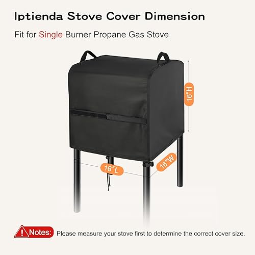 Miniatura 9 de Cubierta de estufa para estufa VIVOHOME de gas propano de un solo quemador, cubiertas de estufa de 16 pulgadas para exteriores, impermeables,