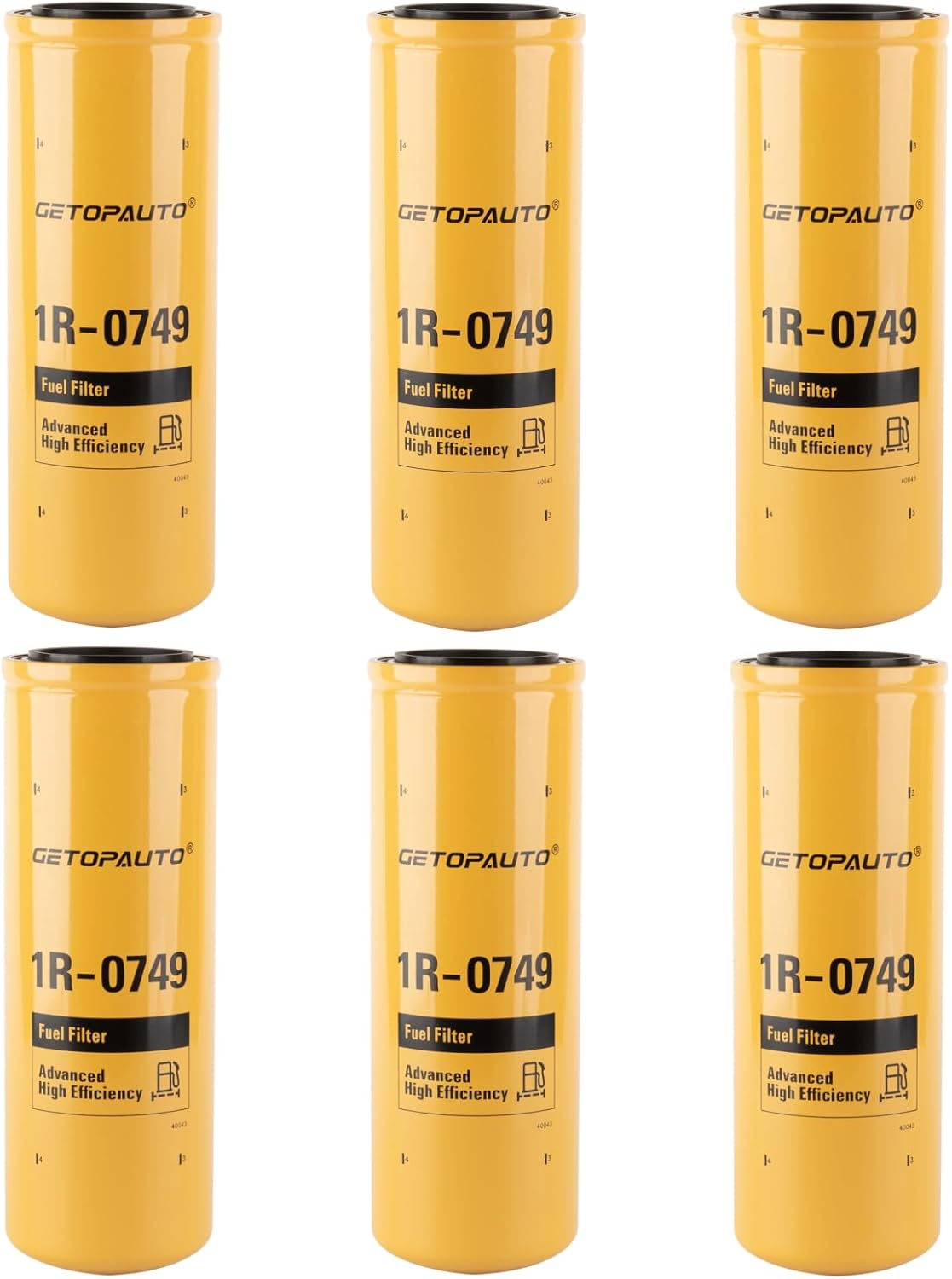 GETOPAUTO 1R-0749 Fuel Filter For Diesel Engines C-10/12/13/15/16,Replaces 1R-0712,FF5319,FF5473,1290372,89002386(set o 6)