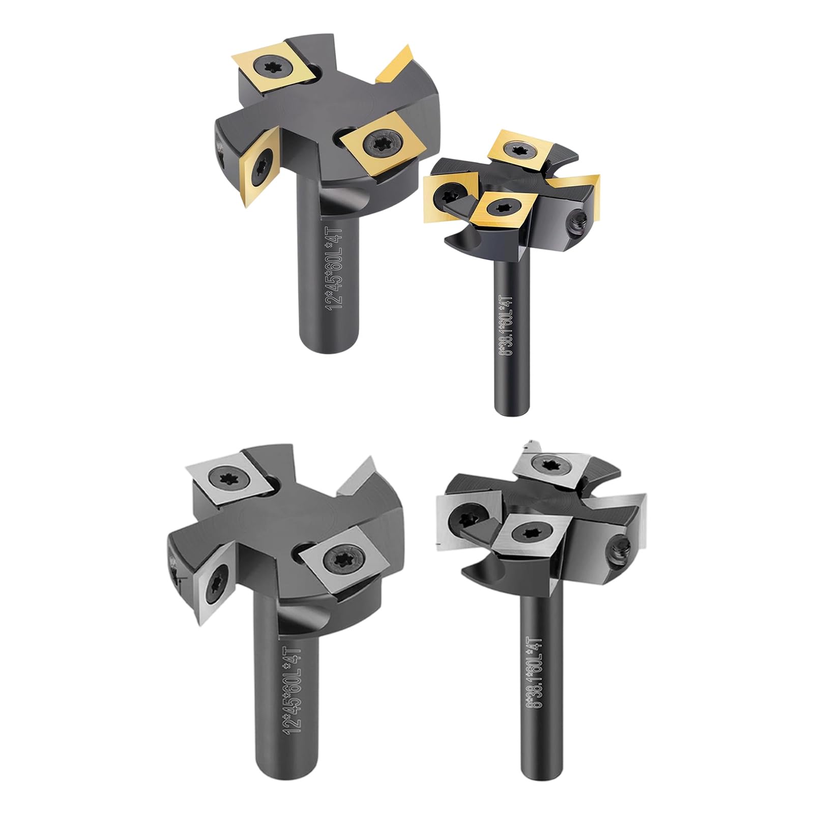 Inserto in metallo a 4 scanalature con fresa sostituibile per una lavorazione efficiente del legno Accessori per la rimozione del truciolo Lavorazione del legno Punta per incisione