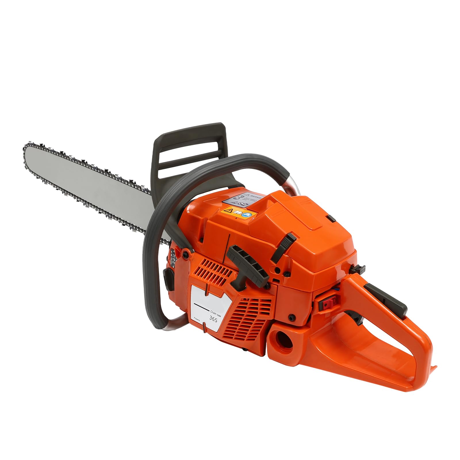 Motosierra de gasolina de 61 cm, 2 tiempos, 65 ccm con depósito de 0,77 l/26 oz, 12000 rpm, motosierra inalámbrica de gasolina, portátil, accionada por gas, enfriada por aire, para jardines, parques