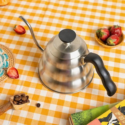 Image of Sipologie Premium Gooseneck Kettle 1000ml - Sleek Stainless Steel Construction - Perfect for Pour Over Coffee & Tea - Long Spout for Controlled Pouring - A Must-Have for Coffee and Tea Enthusiasts