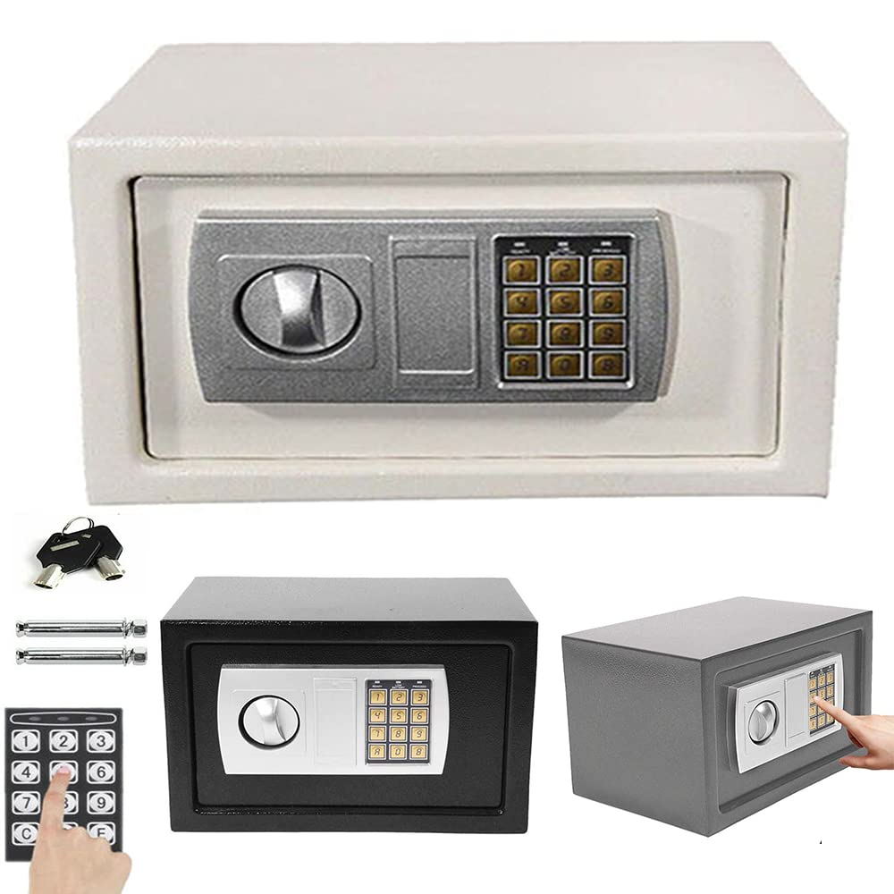 8.5L Electronic Home Safe Fireproof Lock Box for Commercial Digital Safe Security Box Steel Alloy Drop Safe, Wall or Floor Mounted with 2 Key,for Money Cash Home Office