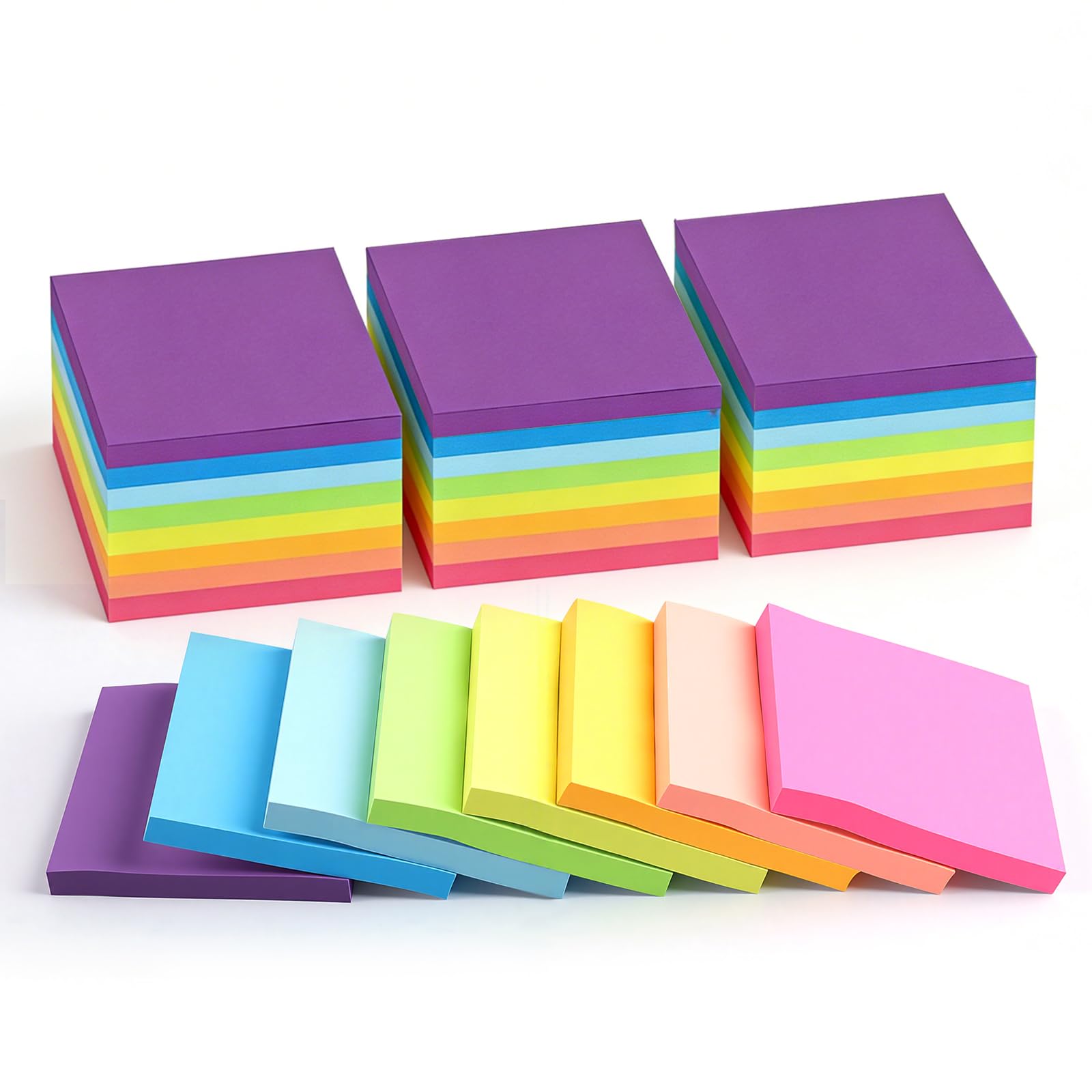 2040 Bright Sticky Notes 76x76mm (3"x3") 24Pads of 85 Sheets, Note-Taking, Reminders, Checklist