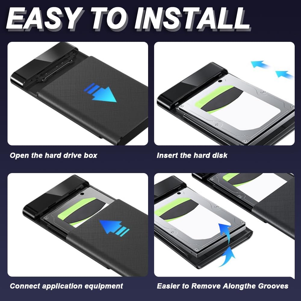 Xiatiaosann 6 Gb/s bez narzędzi USB 3.0 do SATA III 7 mm / 9,5 mm dysk twardy dysk twardy dysk twardy dysk twardy 2,5 cala UASP z przedłużaczem USB do typu C