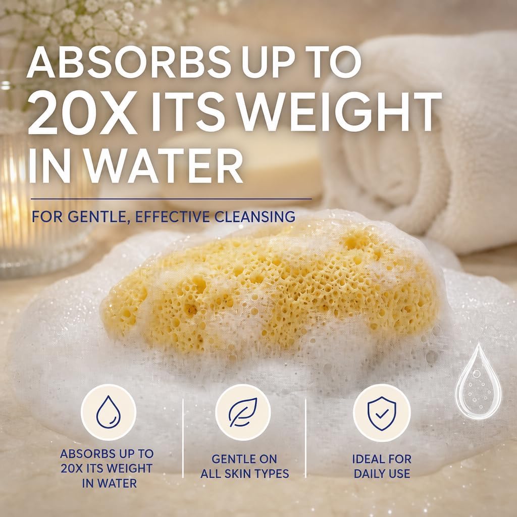 Natural FINA Silk Sponges 2pc 4-4.5" Fine Pore Mediterranean, Facial & Bath image 4