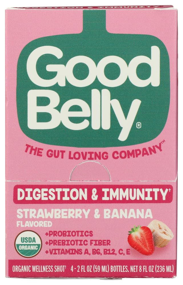 Goodbelly Strawberry Banana Shot 4 Pack 2 Fl Oz