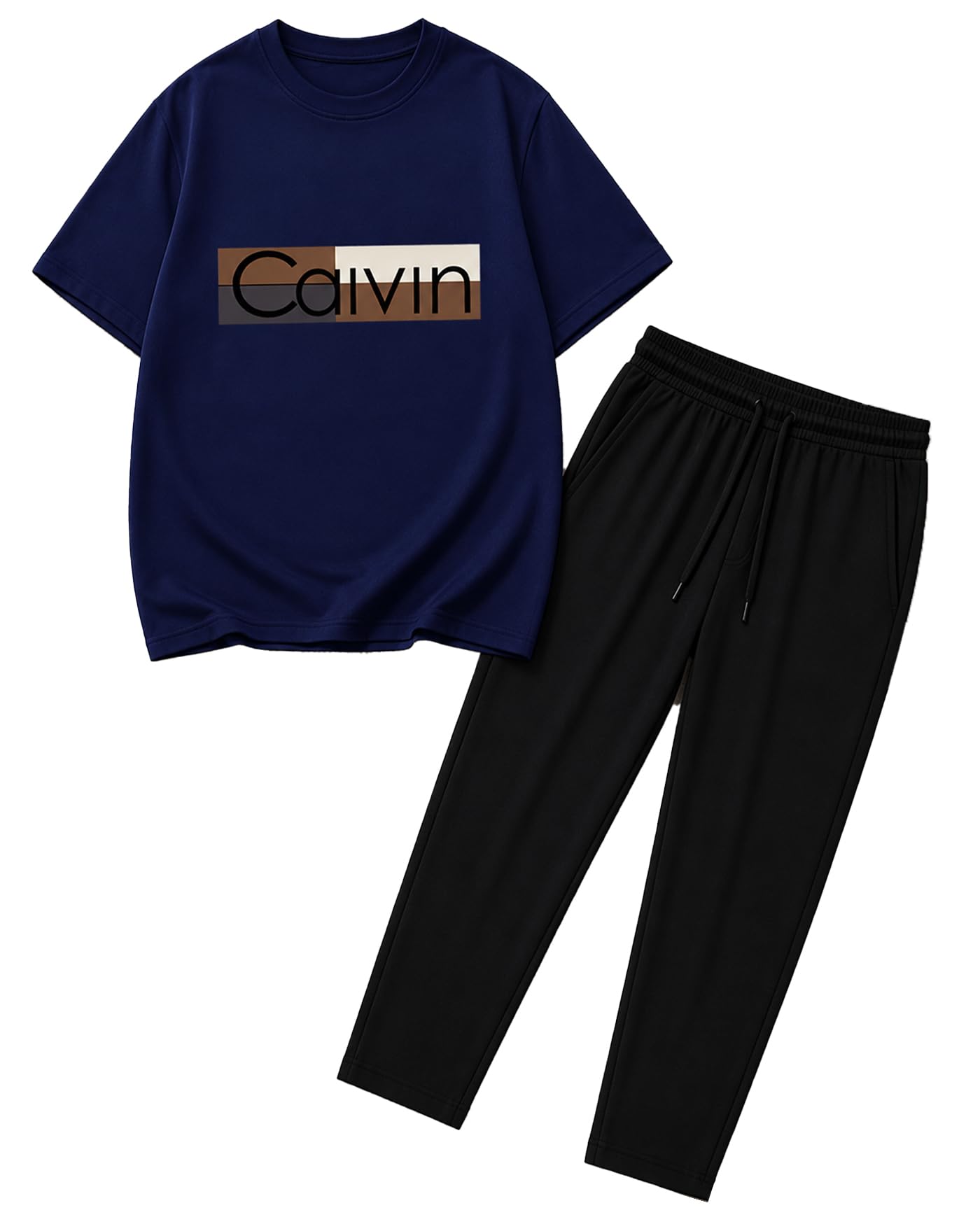 ausk Men's Cotton Blend Co-Ord Set | Oversized Graphic Printed T-Shirt with Track Pant | Casual Lounge Wear Co-Ord Set for Men-picture-21