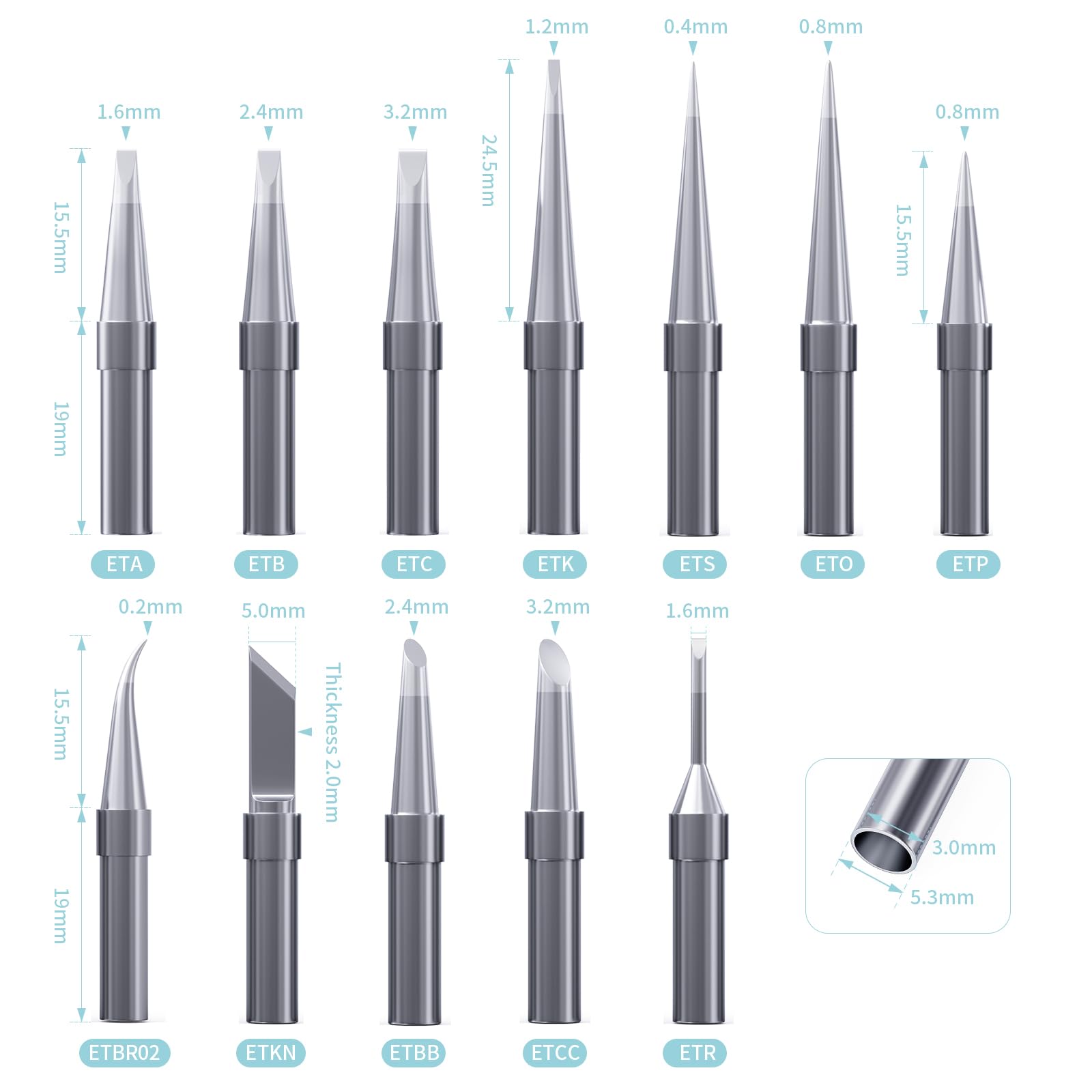 HANGLIFE ET Pointes Fer à Souder pour Weller WE1010NA WE1010EDU WES51/50 WESD51 WCC101 PES51/50 WEP70 LR21 et Stations à Souder/de Fer à Souder – Pointes de Rechange pour Équipements de Soudage Weller