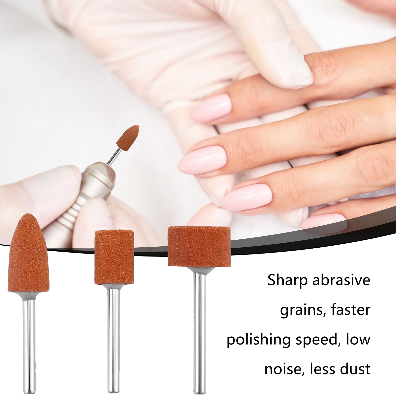 Set 42 punte abrasive corindone per Dremel avvitatore a batteria inserti abrasivi vetro pietre preziose
