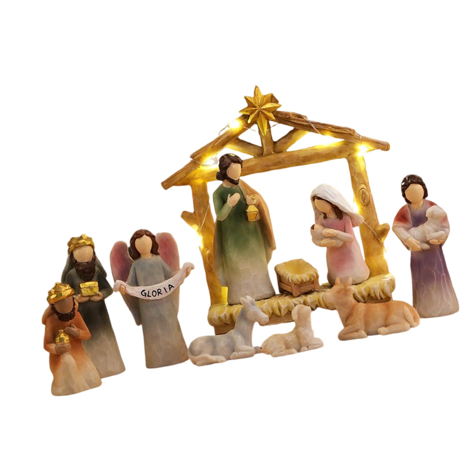 Crèche de Noël miniature pour décoration de table et maison de vacances