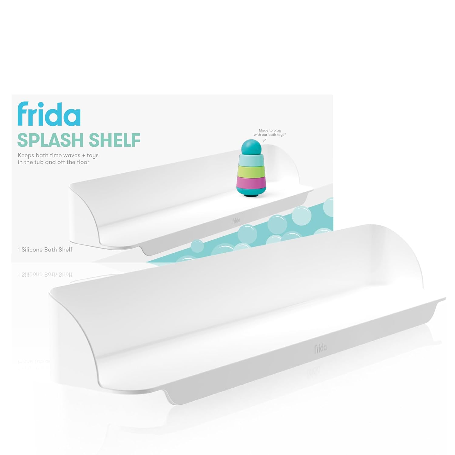 Frida Baby Splash Shelf: No-Mess Bathtub Barrier for Toddlers | Extends Play Space, Folds for Easy Storage