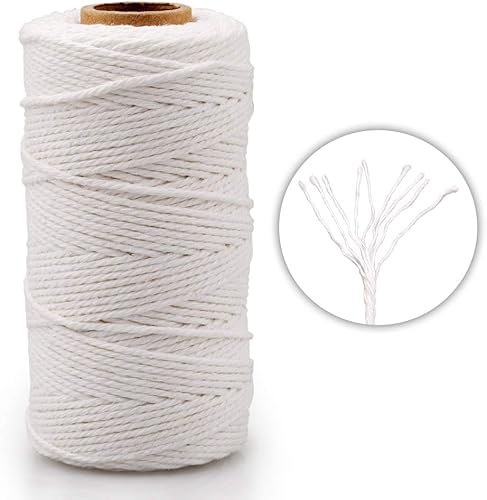 Miniatura 50 de G2PLUS Cuerda de algodón negro, 0.079 in, 656 pies de algodón natural, cuerda de embalaje para manualidades, decoración del hogar, Halloween