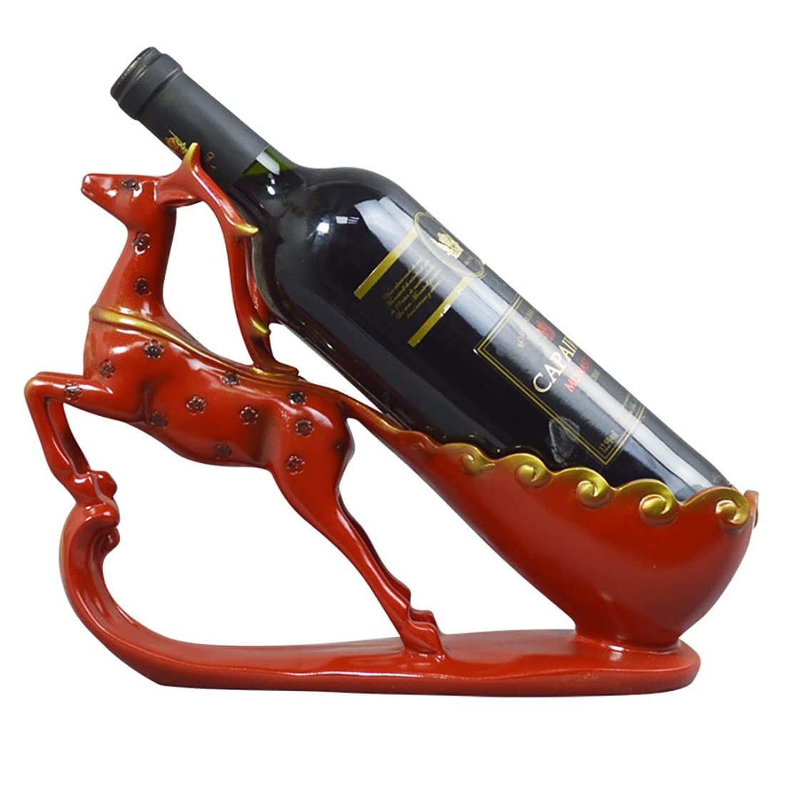 Rack de vins de Noël en forme de renne au design artistique pour bouteille