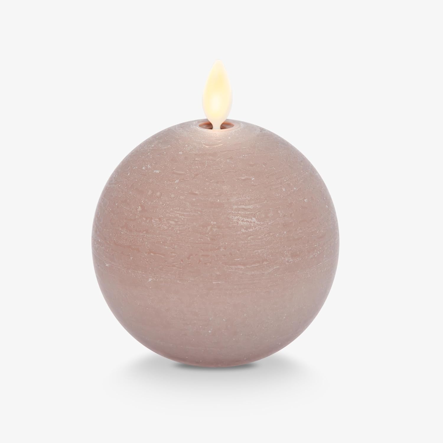 Luminara Timeless Taupe Chalky Sphere (3.5" x 4.25") Flameless Candle Real Wax Unscented Moving LED Sphere Designed to fit Snail Candle Holder (Sold Separately)