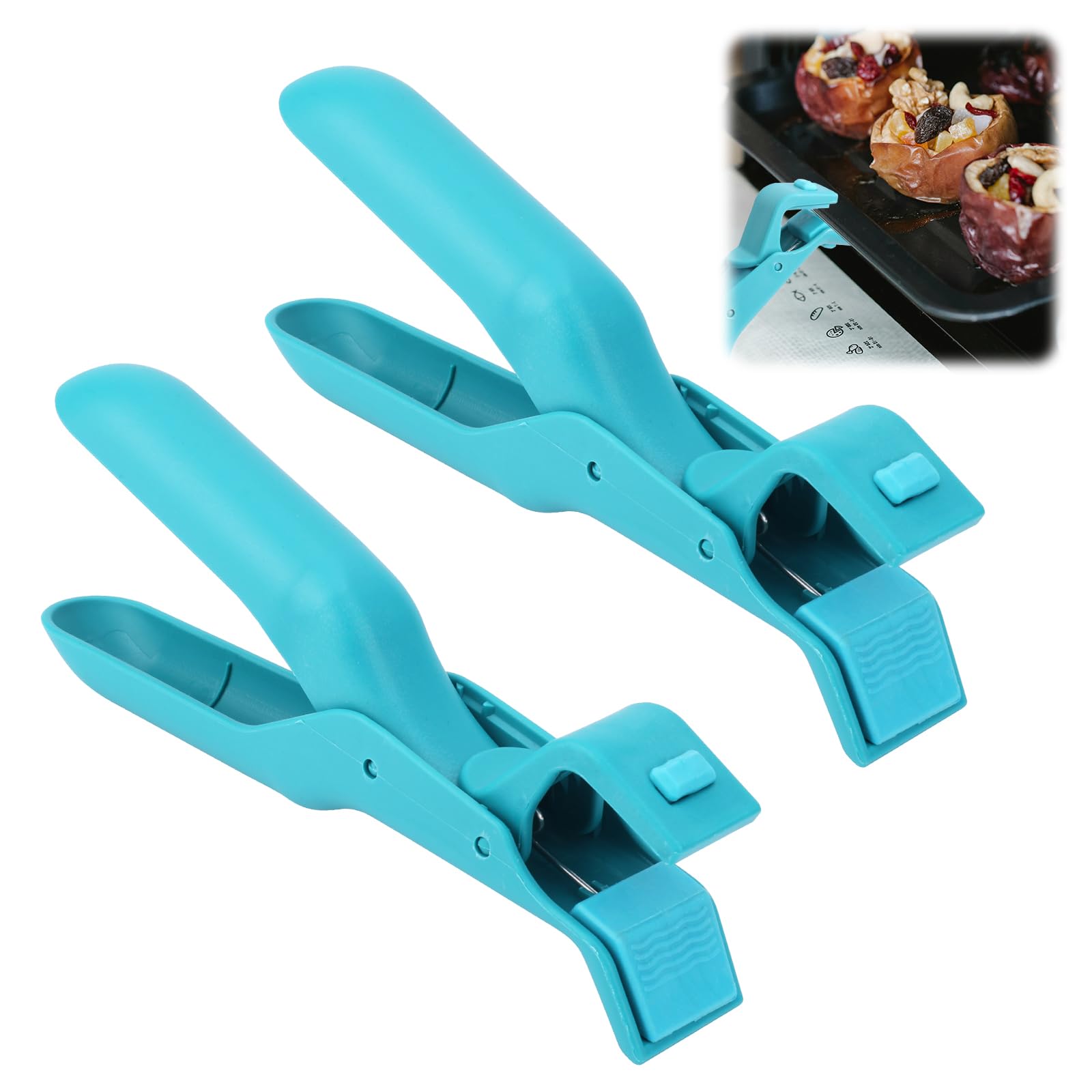 2pcs Anti-Scald Bowl Holder Clips, Multifunctional Hot Plate Gripper Silicone Anti Bowl Dish Plate Pizza Pan Gripper Heat Clips Tongs Clamp for Pots Bowls Plates Cooking (Blue)