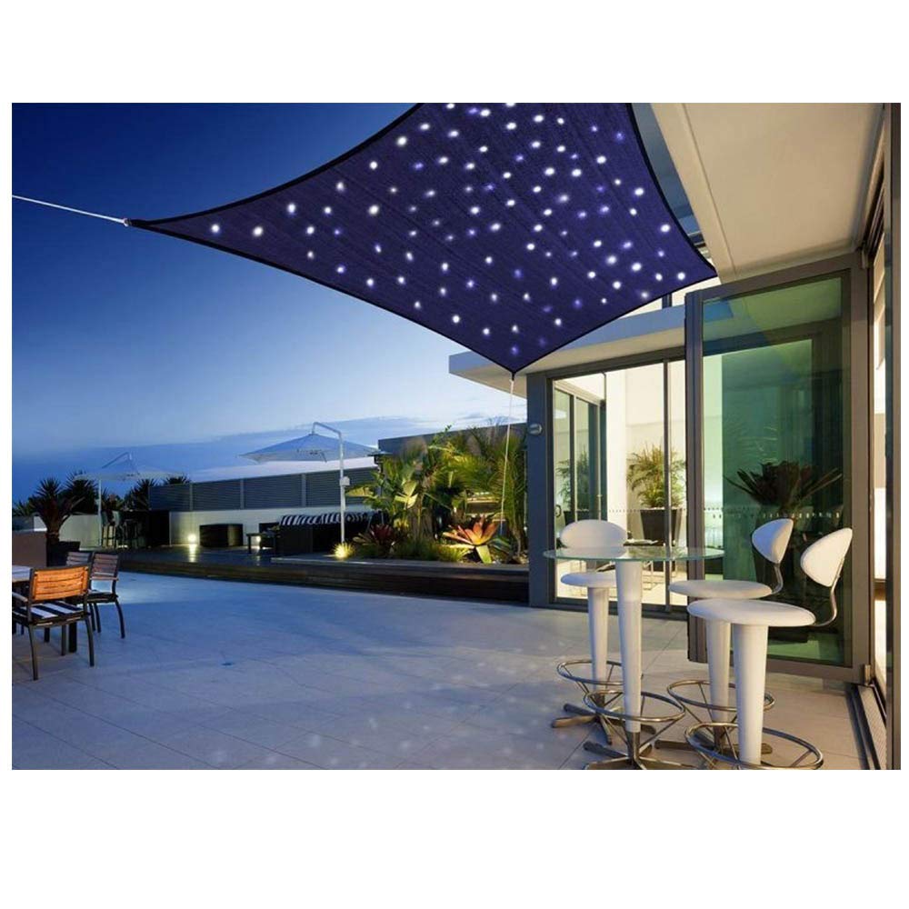 Amazon.de: Sonnensegel rechteckig mit LED-Lichtern, Sonnensegel  Sonnenschutz 95% UV-Block Markisen Wasserabweisend Oxford Stoff fr  Terrasse, Balkon und Garten (Anpassbare Gre),3X5m