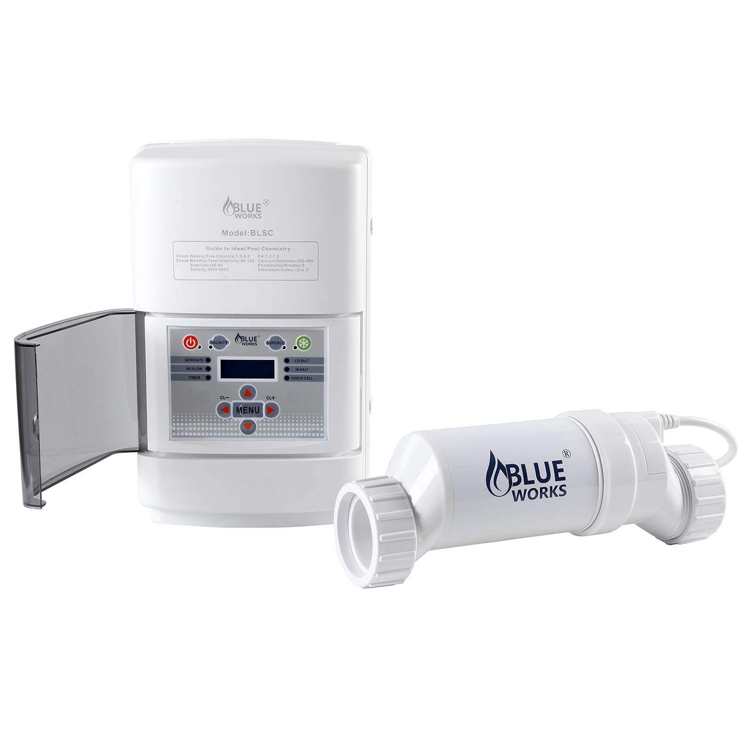 Buy BLUE WORKS Salt Water Pool Chlorine Generator System BLSC