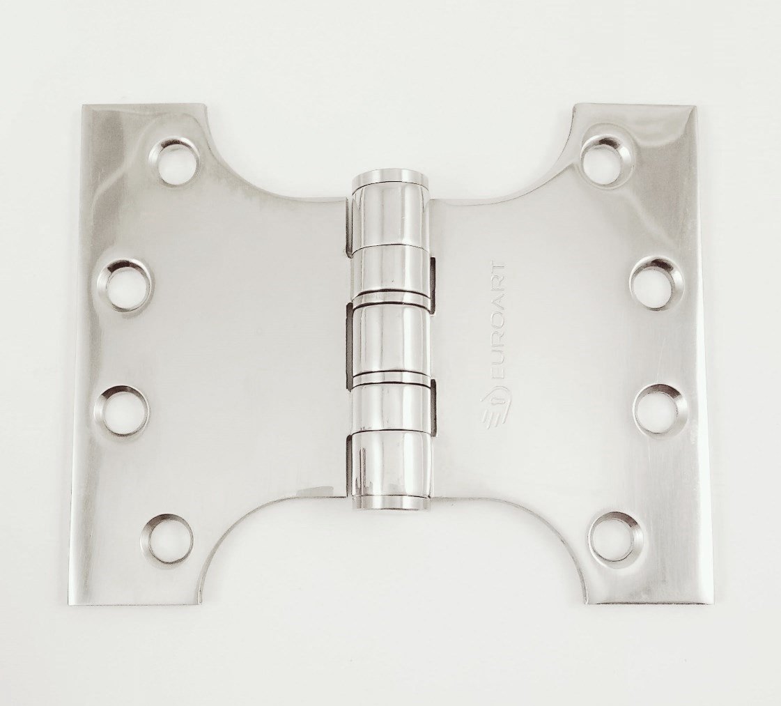 Euroart Polished Stainless Steel Stainless Steel Parliament Hinge Washered I (Multiple Finish) & Dimensions - 100X150x3.5mm