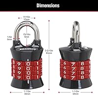 Vista 6 de Master Lock Candado para casillero, establece tu propia combinación, Candado de 3 paquetes, colores pueden variar, 1535EC3